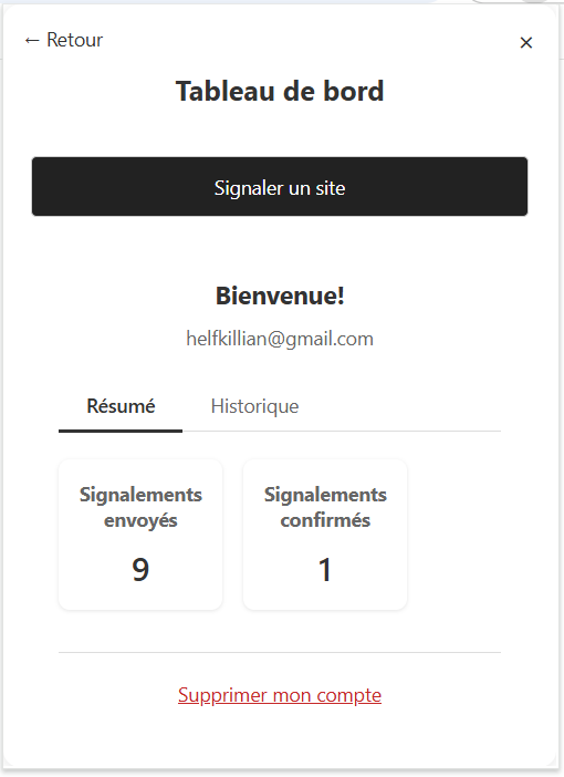 Dashboard Screenshot